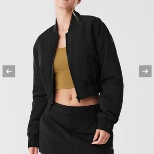 Alo Cropped Breakline Bomber Jacket